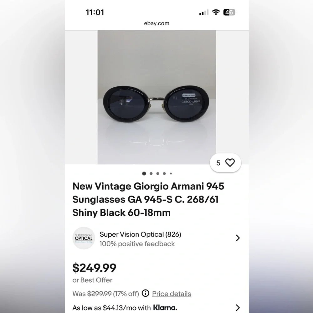 Vintage Giorgio Armani Black Sunglasses - Picture 8 of 8